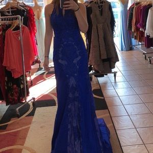 Blue prom dress with detail